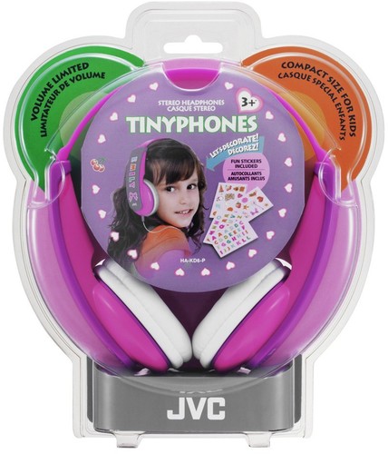 JVC HAKD7P KIDS TINYPHONES VOLUME LMT PINK/VIOLET