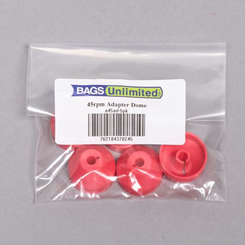 BU A45AD5PK 45 RPM RECORD ADAPTOR DOME 5 PACK RED