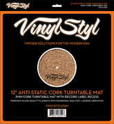Vinyl Styl® VS-M-001 12 Inch Anti Static Cork Turntable Mat - Less Vibration - No Slip