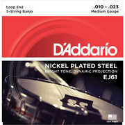 D'Addario EJ61 5String Banjo Strings Nickel Medium 10-23