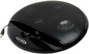 Jensen SMPS-125 Portable Stereo Speaker - Phone/ Tablet Stand - Aux Input (Black) 