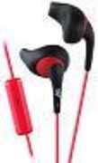 JVC HAENR15B Gumy Sport Secure Fit Earbuds - Mic - In-line Remote (Black/ Red) 