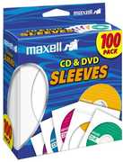 Maxell 190133 CD-402 CD/ DVD Sleeves Paper - Clear Windows 100 Pack (White)