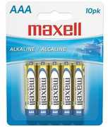 Maxell 723810 LR03 10BP AAA 1.5V Alkaline Batteries Long Lasting 10 Pack