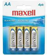 Maxell 723465 LR6 4BP AA 1.5V Alkaline Battery Long Lasting 4 Pack 