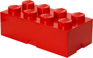 LEGO Storage Brick With 8 Knobs, Bright Red