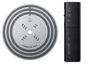 Audio Technica AT6181DL Turntable Rotation Speed Stroboscope Disc and Quartz Strobe Light (Silver/Black)