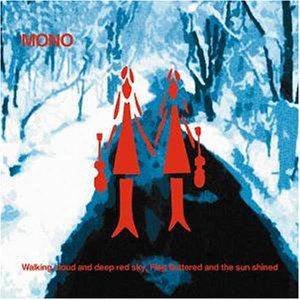 Walking Cloud & Deep Red Sky Flag Fluttered & Sun , Mono
