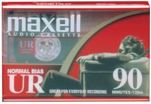 Maxell 108510 UR-90 Single Normal Bias Audio Cassette 90 Minute With Case 1 Pack