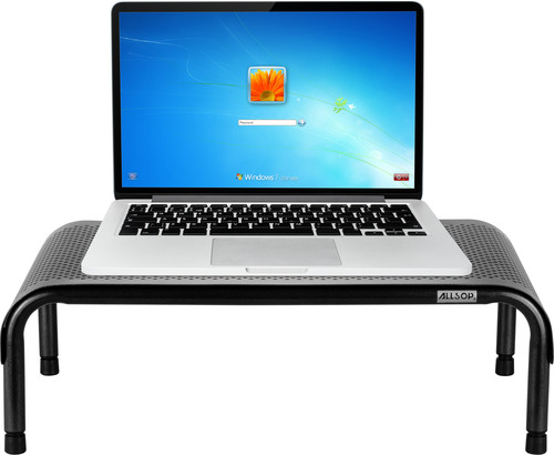 Allsop 31630 Metal Art Ergo 3 Adjustable Height Monitor Stand Steel 15 Inch Platfrm (Pearl Black)