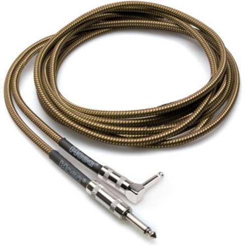 Hosa GTR-518R Tweed Guitar Cable Straight to R-Angle 18FT