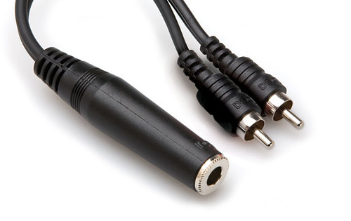 Hosa YPR-131 Cable 1/4 in TSF to Dual RCA
