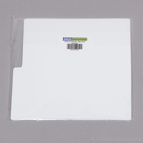 Bu Dlpp405Pk LP Dividers White 40 Gauge 5 Pack - Bags Unlimited DLPP405PK - 12 Inch LP Record Divider Cards - 12 1/8 X 13 1/8 inches - .040 mil Polystyrene - 5 Pack (White)