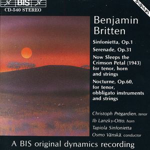 Sinfonietta Opus 1 , Christoph Pr gardien