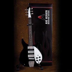 Axe Heaven John Lennon Fab Four 1964 Ed Sullivan Show Black Rickenbacker Mini Guitar Replica Collectible JL-245