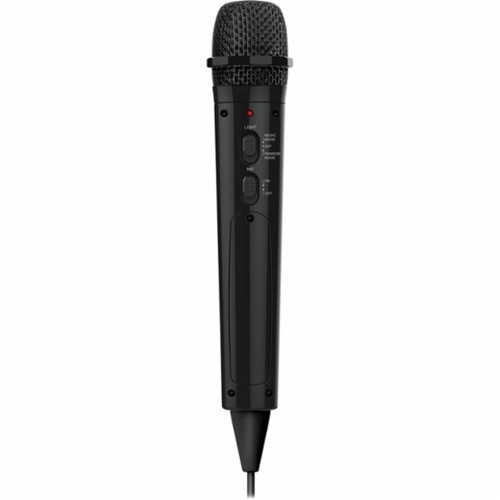 Singing Machine SMM225BK Uni-Directional Wired Microphone with LEDL ights - Black