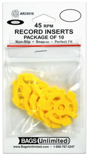 Bu Scd-64 4 Mil Poly CD Sleeve-No Flap-100 Count - Bags Unlimited ARI4510 - 7 Inch 45 RPM Record Inserts Snap In - 10 Count (Yellow)