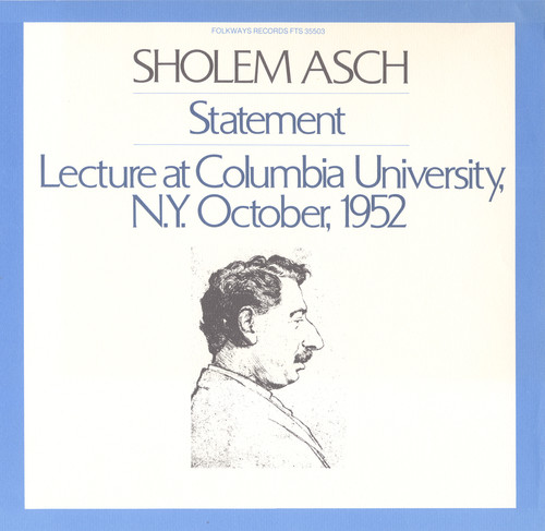 Sholem Asch: Lecture Columbia University Oct 1952