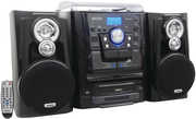 Jensen JMC-1250 Bluetooth Turntable/ CD/ Cassette/ Radio Music Entertainment System (Black) 