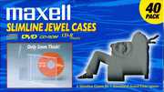 Maxell CD-365 Slim Replacement Jewel Boxes-Clear-40pk