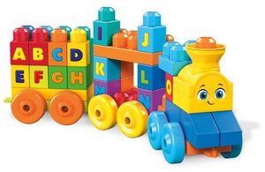 MEGA BLOKS - First Builders ABC Learning Train, 50 Piece Toddler Building Toy & Storage