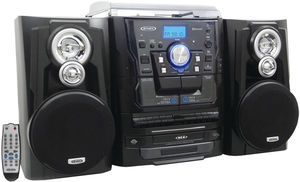 Jensen JMC-1250 Bluetooth Turntable/ CD/ Cassette/ Radio Music Entertainment System (Black)