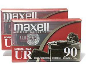 Maxell 108527 UR-90 2PK Normal Bias Audio Cassettes 90 Minute With Cases 2 Pack 