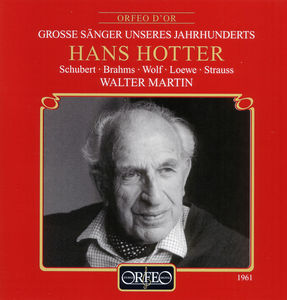 Grosse Sanger Unseres Jahrhunderts (Live 1961) , Hans Hotter
