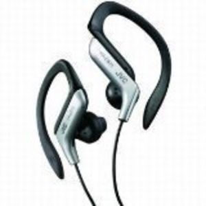JVC Haeb75S Sport Ear Clip Earphones Adjustable Splash Proof (Silver) 