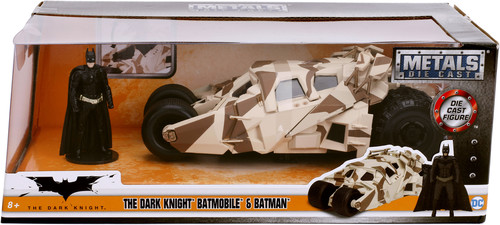 Jada Toys - DC Comics The Dark Knight Rises Tumbler Batmobile Die-cast Car, 1:24Scale Vehicle Camo & 2.75 Batman Collectible Figurine