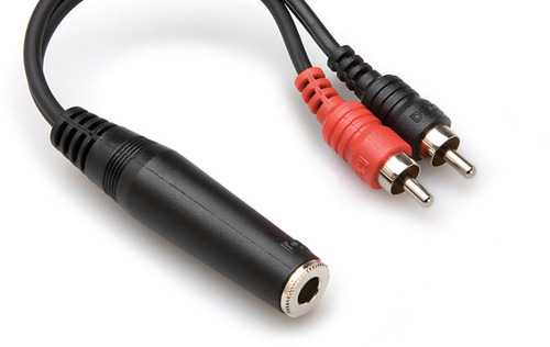 Hosa YPR-257 Stereo Breakout 1/4 in TRSF to Dual RCA