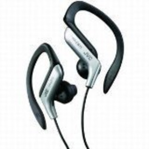 JVC Haeb75S Sport Ear Clip Earphones Adjustable Splash Proof (Silver)
