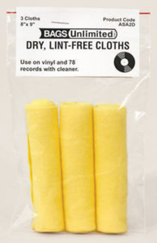 Bu Scd-64 4 Mil Poly CD Sleeve-No Flap-100 Count - Bags Unlimited ASA-2D - Groovy Record Cleaning Cloth 3 Pack - Microfiber - 8 X 9 Inches (Yellow)
